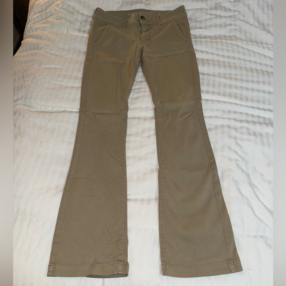 American Eagle Outfitters Khaki Kick Boot Pants